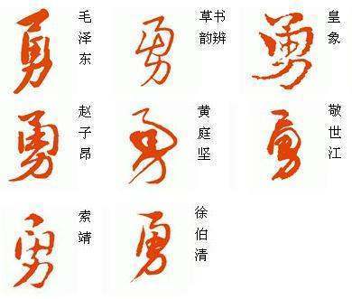 勇字草書