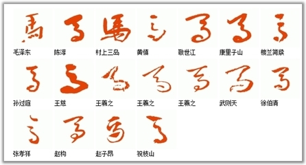 馬字寫法,行書馬字寫法