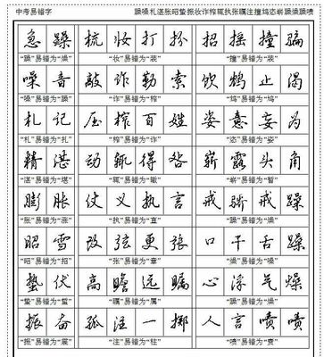 上的行書