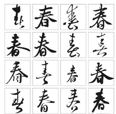 春字的各種寫法