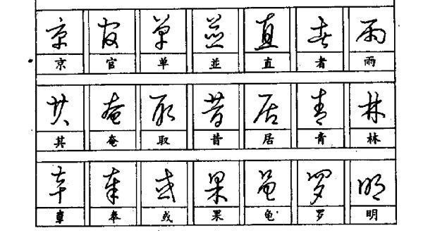 直字草書