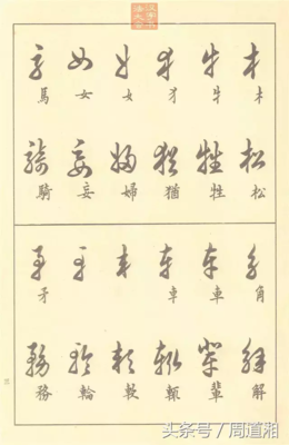 前的行書寫法,草體字大全書法